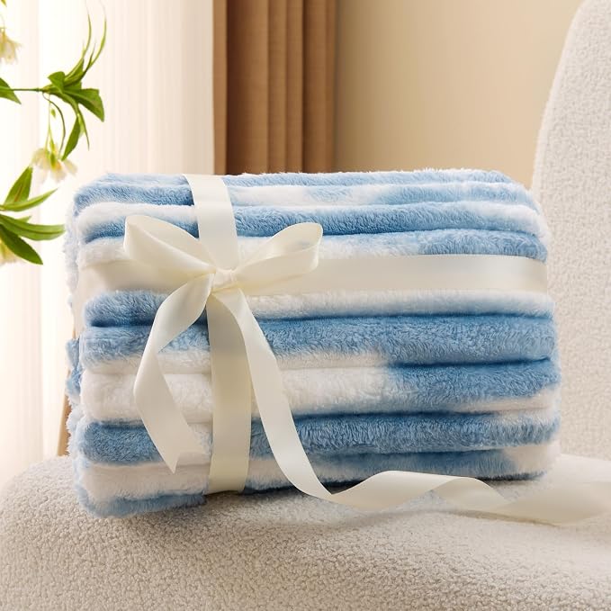 BEDELITE Ribbed Twin Blanket for Couch & Bed, Warm Yet Lightweight, Ribbed