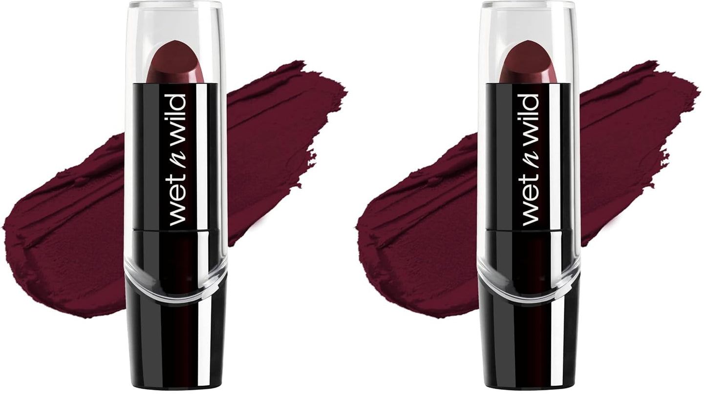 wet n wild Silk Finish Lipstick, Hydrating Rich Buildable Lip Color, Formulated with Vitamins A,E, & Macadamia for Ultimate Hydration, Cruelty-Free & Vegan - Dark Pink Frost