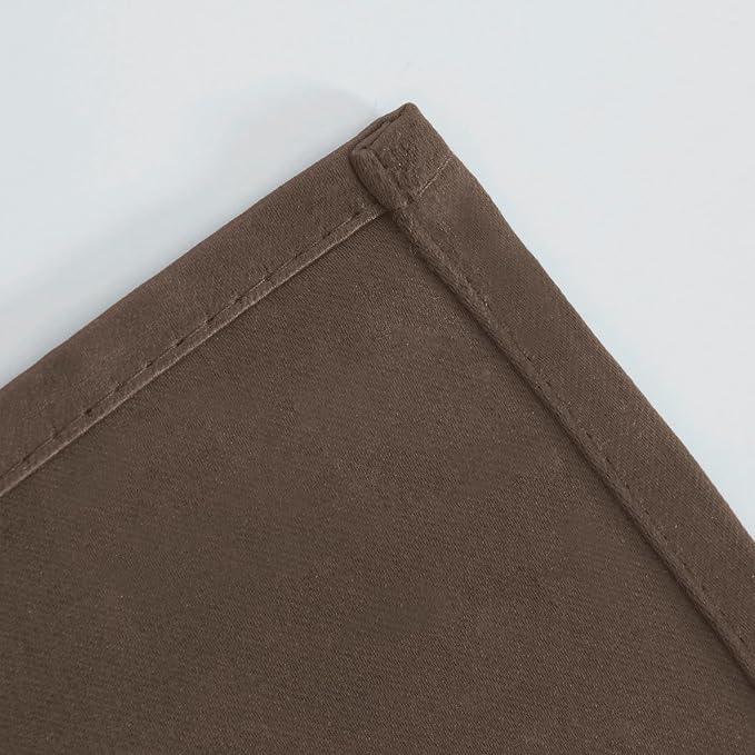 Blackout Curtains 52 x 120 Inch Long Chocolate Curtains Set of 2 Panels Room