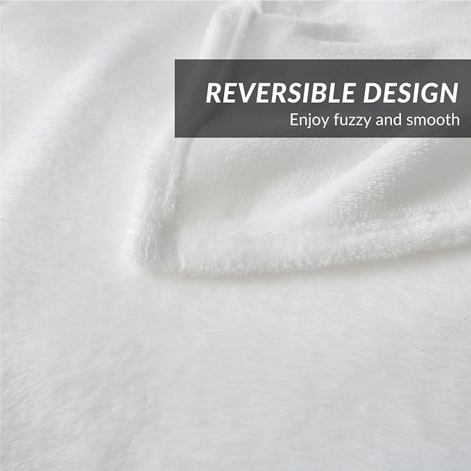 Bedsure GentleSoft Fleece Blankets King Size White