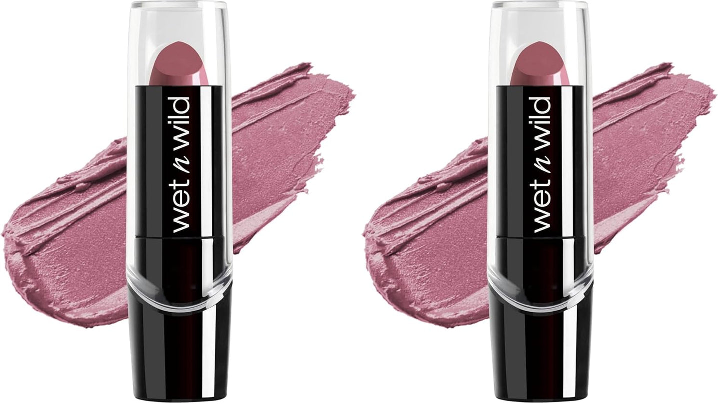 wet n wild Silk Finish Lipstick, Hydrating Rich Buildable Lip Color, Formulated with Vitamins A,E, & Macadamia for Ultimate Hydration, Cruelty-Free & Vegan - Dark Pink Frost