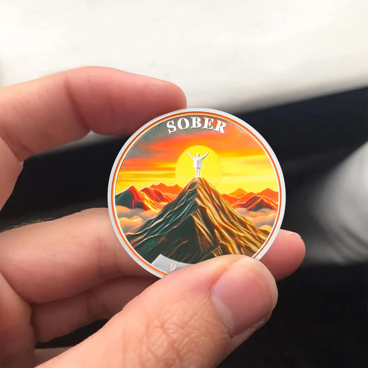 9 Year Sobriety Coin Gifts | Embrace The Sun AA Chip Medallion with Inspirational Quote | Narcotics Alcoholics Anonymous Anniversary Sobriety Gifts for Men Women in Recovery