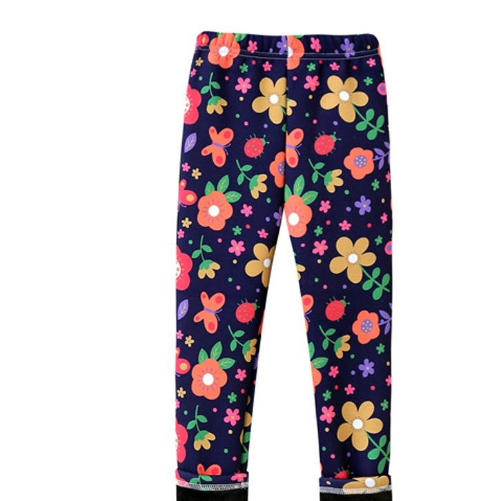 Girls Thin-Flannel SpringAutumn Outerwear Milk-Viscose Pants