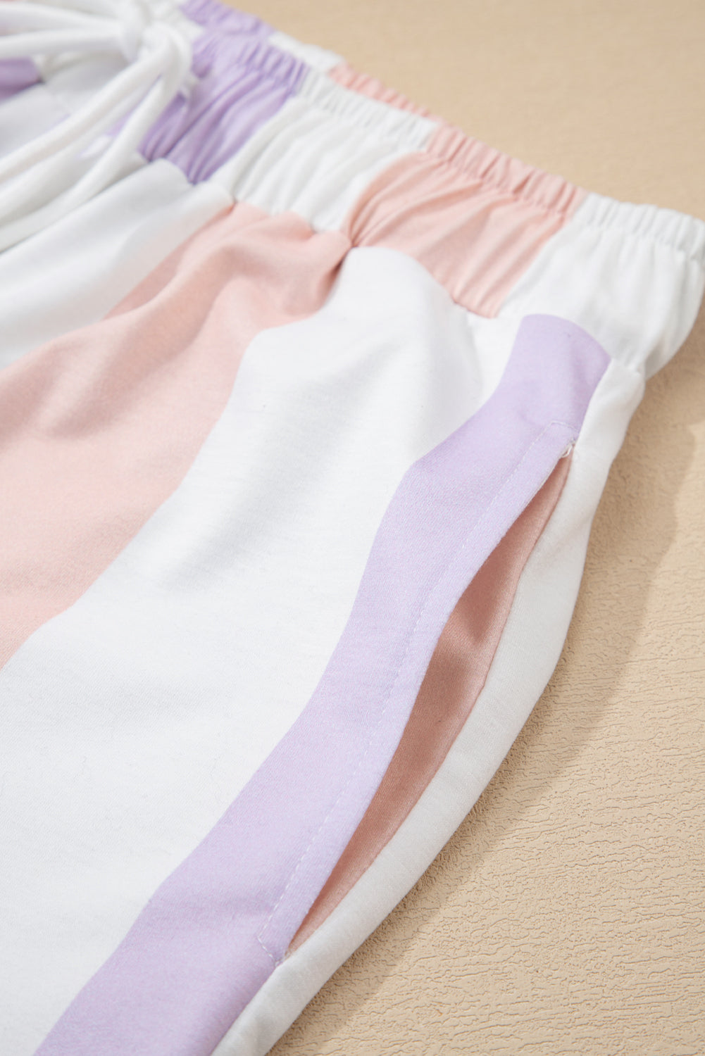 Stripe Drawstring Waist Side Pocket Pants