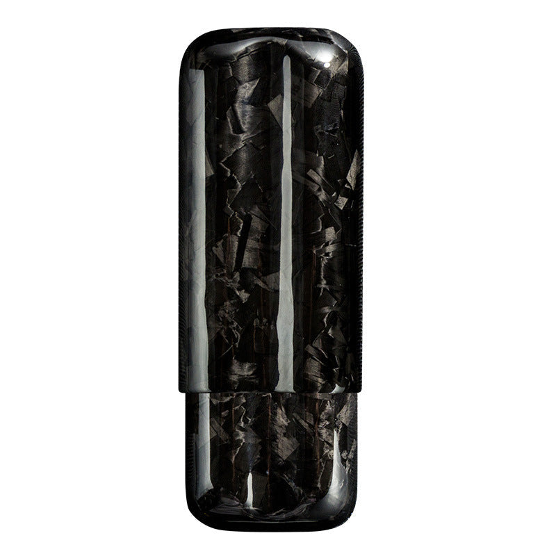 Two-pack Of Carbon Fiber Portable Cigar Tubes Gift Box