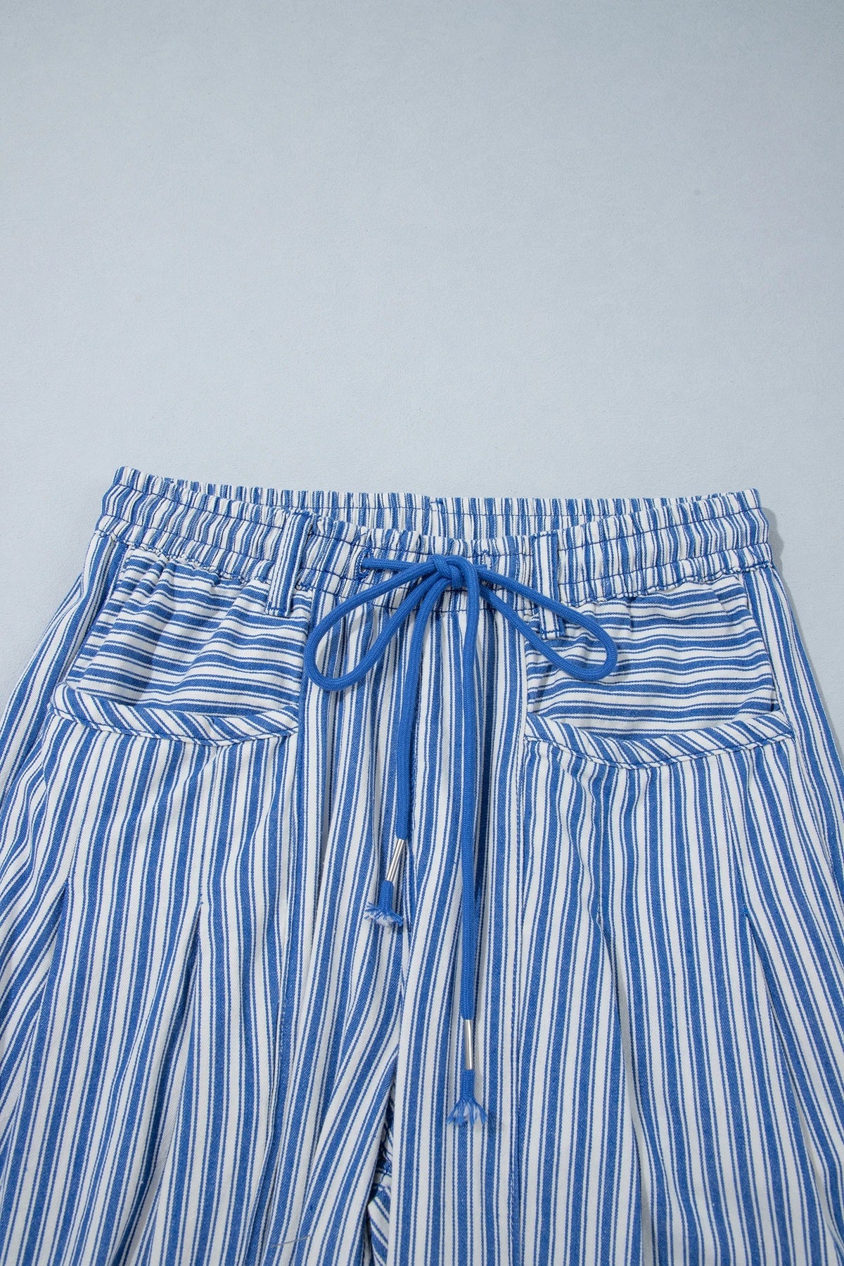 Stripe High Waist Drawstring Loose Pants