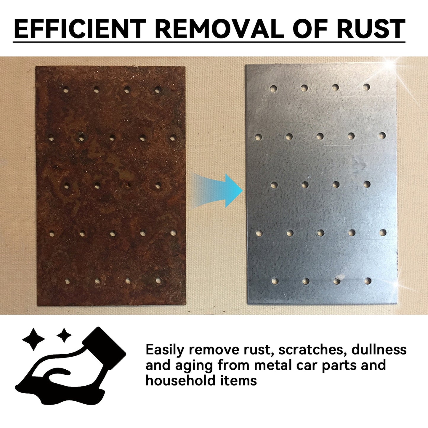Rust Remover, Multi-Functional Metal Polishing Refurbished Car Wheel Hub Paint Cleaning Rust Remover