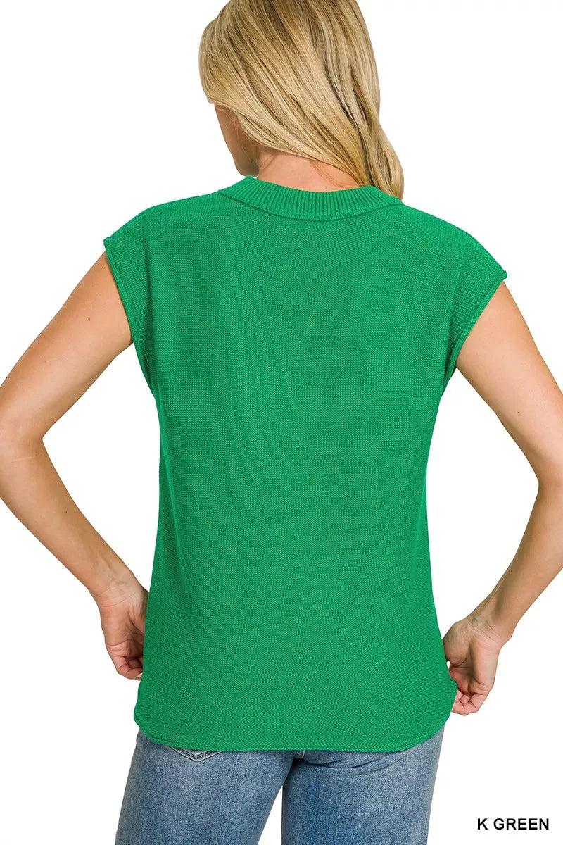 Zenana Center Seam Sleeveless Sweater
