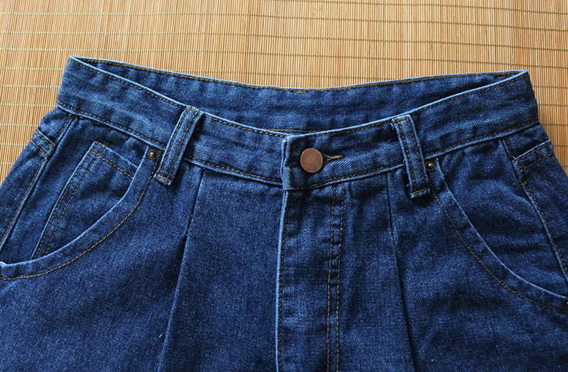 High waist harem denim trousers