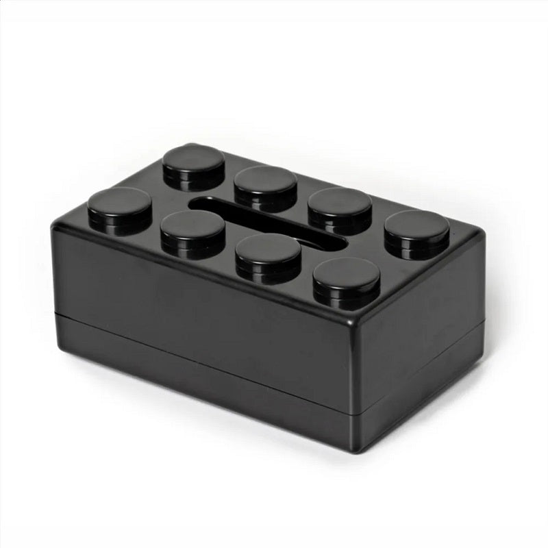 ABS Building Block Shaped Tissue Box Wall-mounted Creative Face Towel Box Organizer Perforation-free Removable
