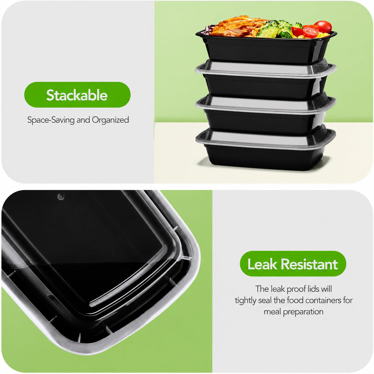 100 Pack 24OZ Meal Prep Containers Wholesale