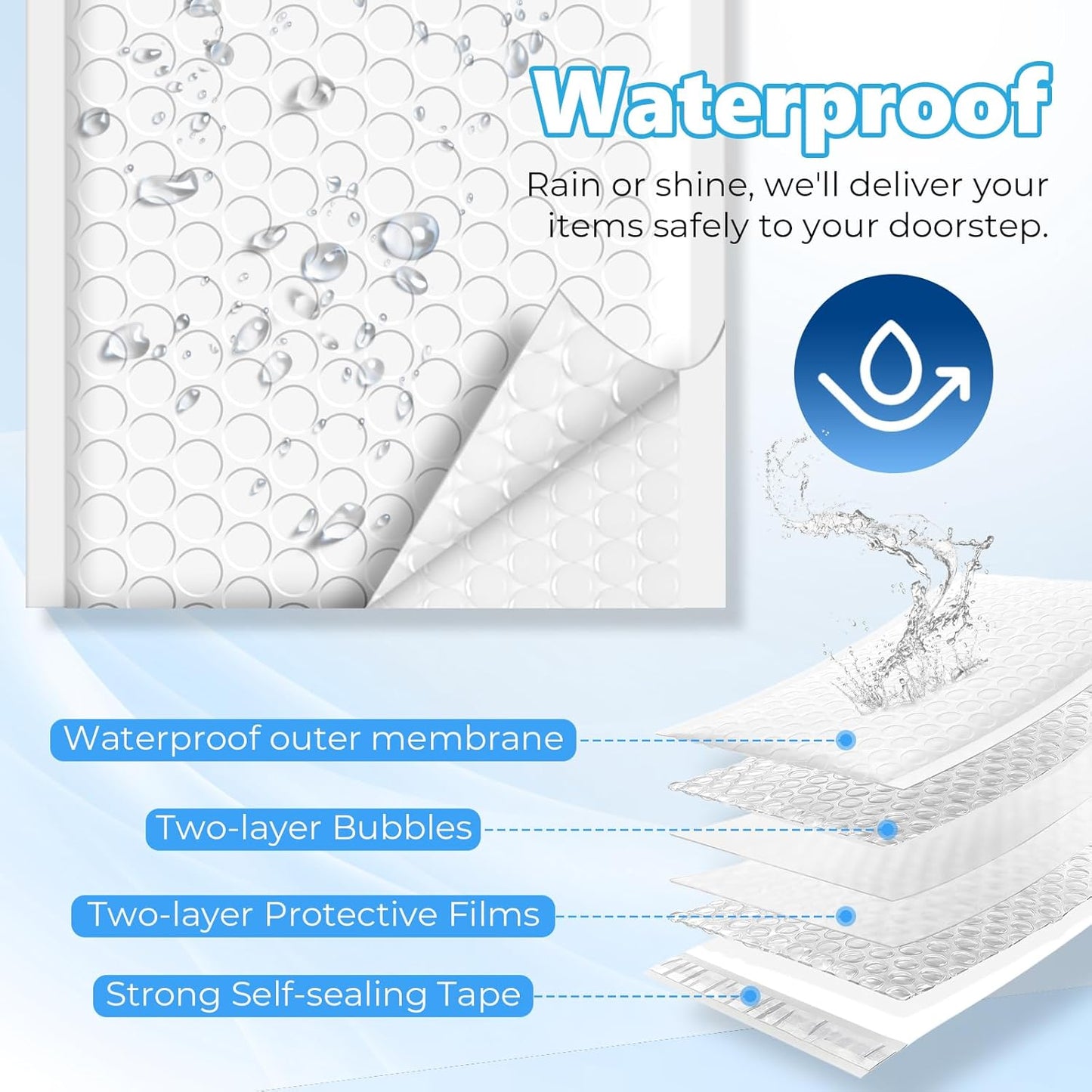 4.76x8 Inch Bubble Mailer | Usable Size 4.76x7"with 1/7" Thickened 800pack