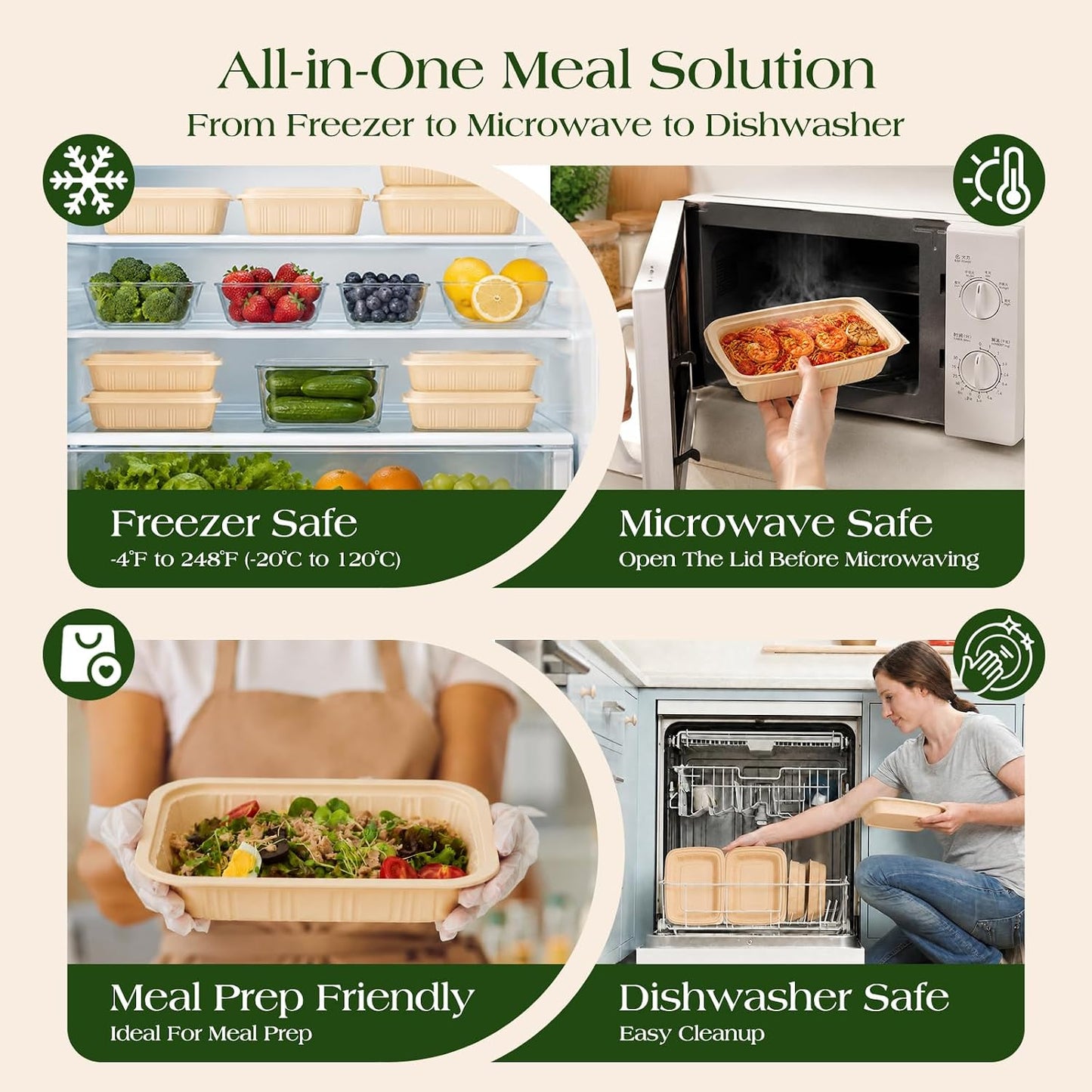 200 Pack 28OZ Cornstarch Meal Prep Containers Wholesale