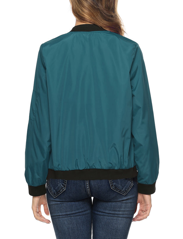 Ladies Casual Fashion Zip Jacket Jacket