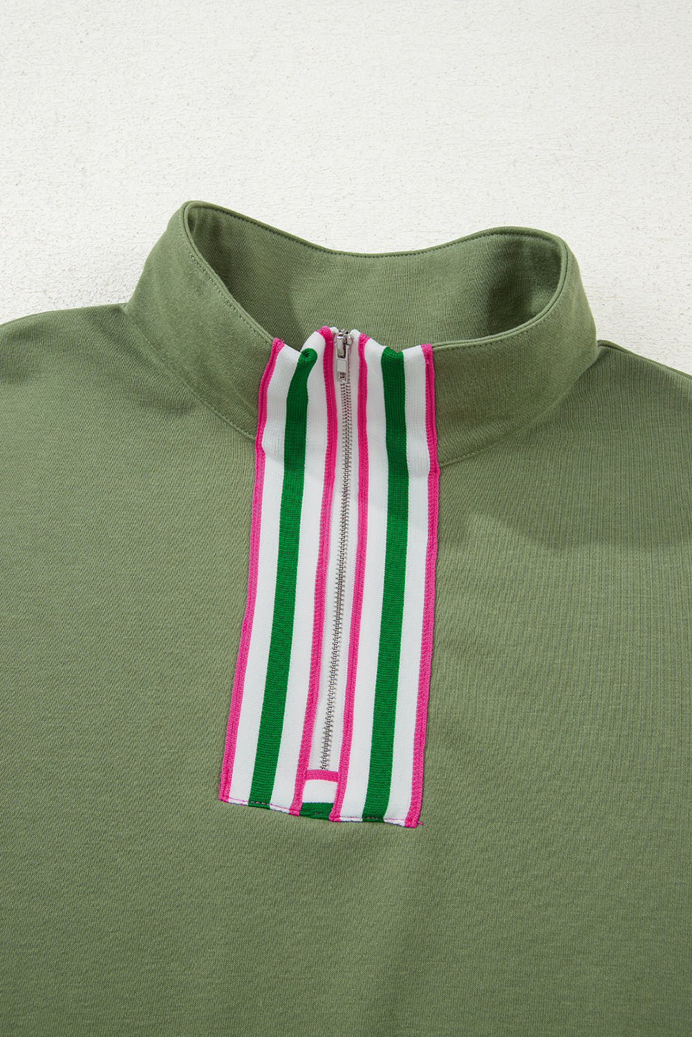 Felitina Patchwork Zip Collar Pullover