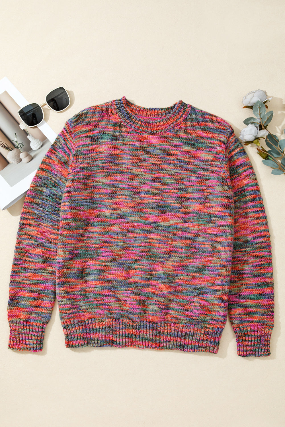 Space Dye Crew Neck Sweater