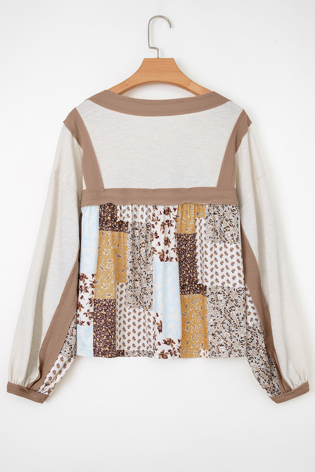 Floral Patchwork Long Sleeve Blouse