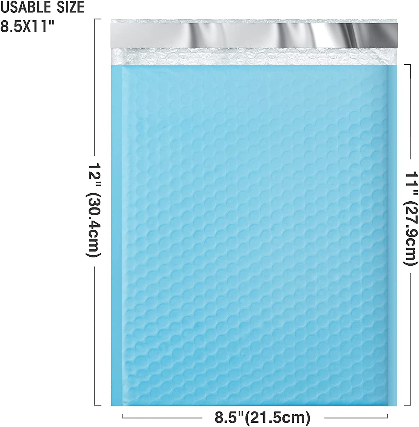 8.5x12 Bubble Mailer Padded Envelope #2 | Usable Size 8.5x11"| Blue
