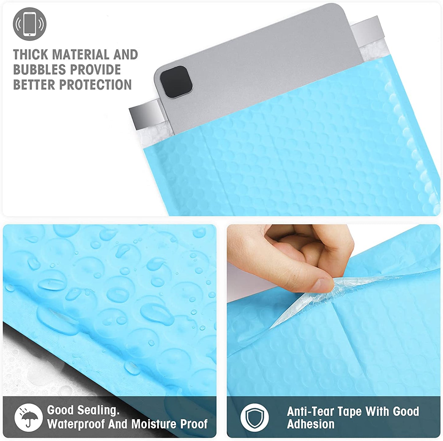 8.5x12 Bubble Mailer Padded Envelope #2 | Usable Size 8.5x11"| Blue