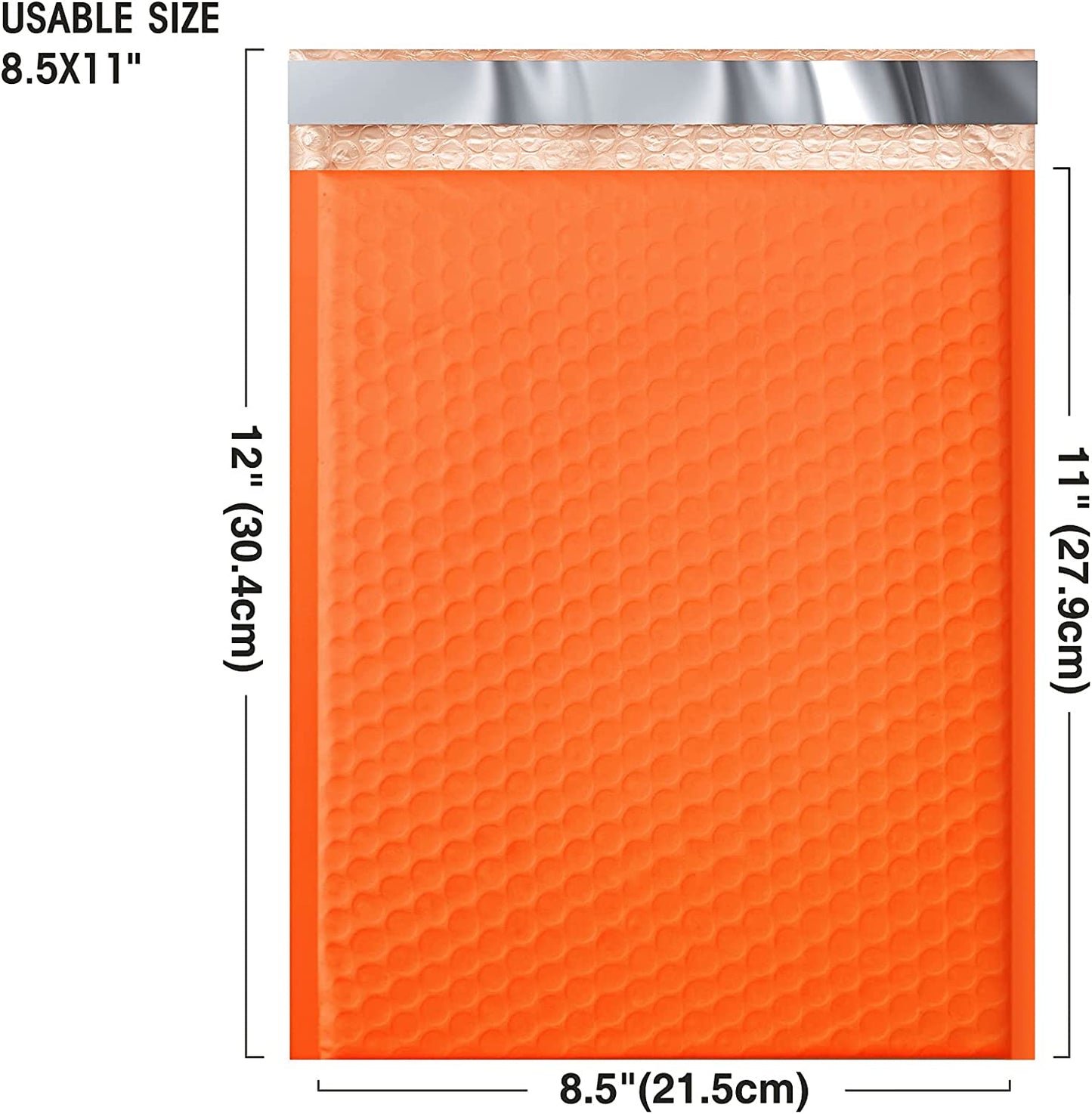 8.5x12 Bubble Mailer Padded Envelope #2 | Usable Size 8.5x11"| Orange