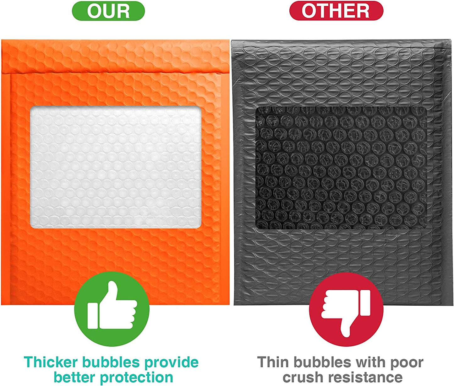 8.5x12 Bubble Mailer Padded Envelope #2 | Usable Size 8.5x11"| Orange
