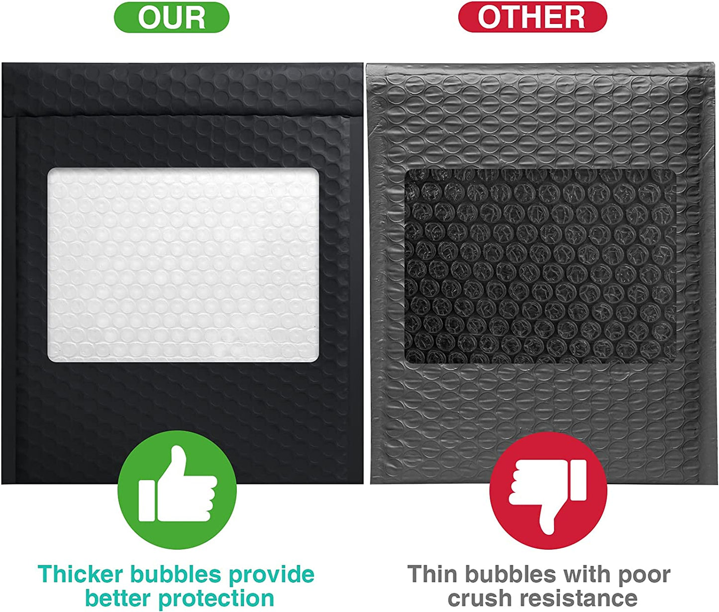 8.5x12 Bubble Mailer Padded Envelope #2 | Usable Size 8.5x11"| Black
