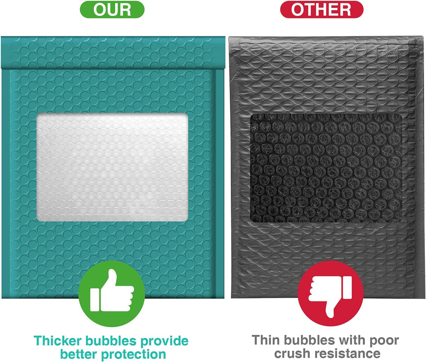 8.5x12 Bubble Mailer Padded Envelope #2 | Usable Size 8.5x11"| Turquoise Green