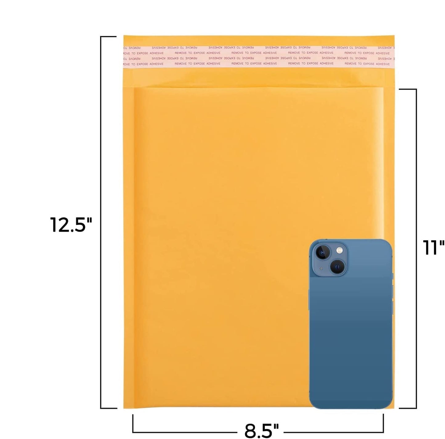 8.5x12 Kraft Bubble Mailer Padded Envelope #2 | Usable Size 8.5x11" | Yellow