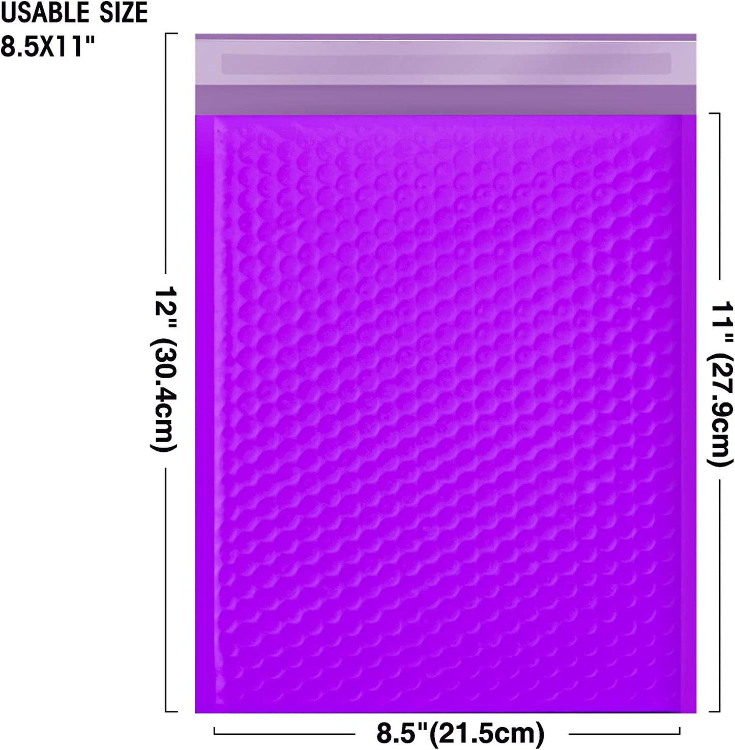 8.5x12 Bubble Mailer Padded Envelope #2 | Usable Size 8.5x11"| Purple