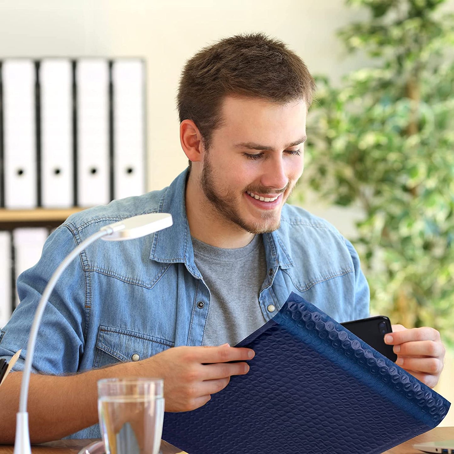 8.5x12 Bubble Mailer Padded Envelope #2 | Usable Size 8.5x11"| Navy Blue