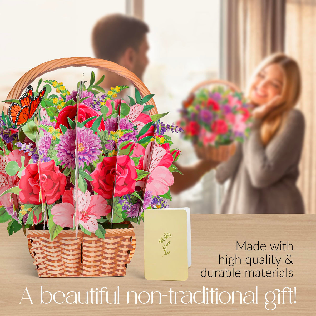 GIFTING GIGGLES 3D Pop-Up Flower Bouquet Card with Envelope