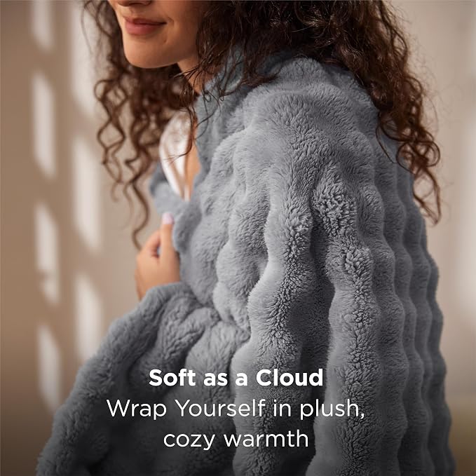 Bedsure 3D Fleece Bubble Blanket