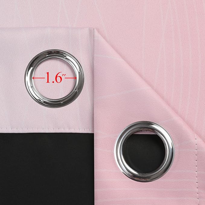 Pink and Greyish White Ombre Blackout Curtains