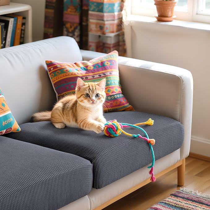 Hokway Stretch Couch Cushion Covers, 3 Piece Individual Sofa Cushion