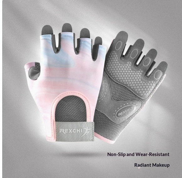 Cycling Butterfly Mesh Breathable Thin Fitness Half-finger Gloves
