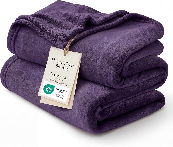 Bedsure GentleSoft Fleece Bed Blankets Large Size Purple