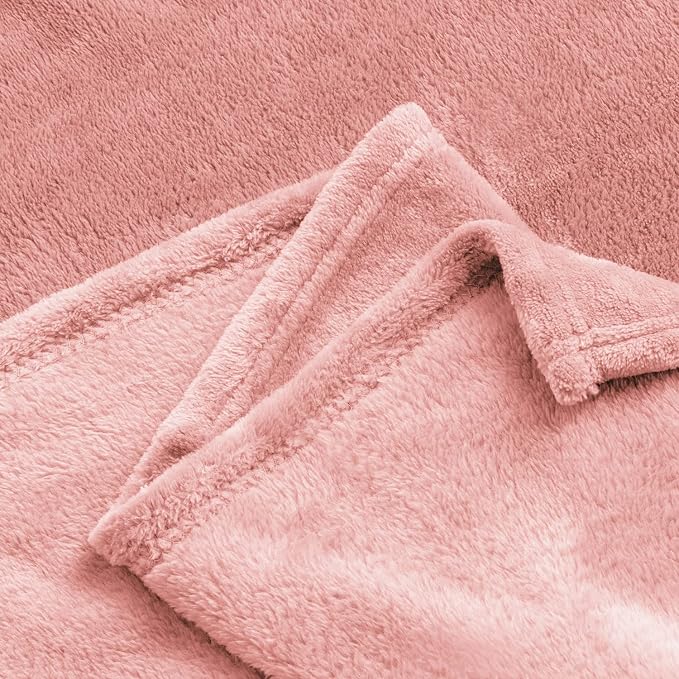 BEDELITE Fleece Blanket Soft Plush Queen Size Bed Blanket Pink 90"x90" | Ultra