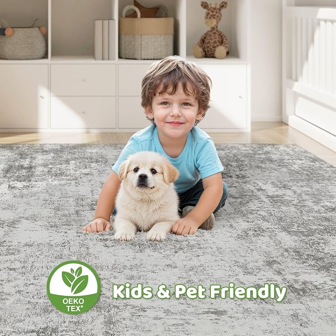 LOONGRUG 10x14 Area Rugs Washable Large Neutral Modern Living Room Rug |