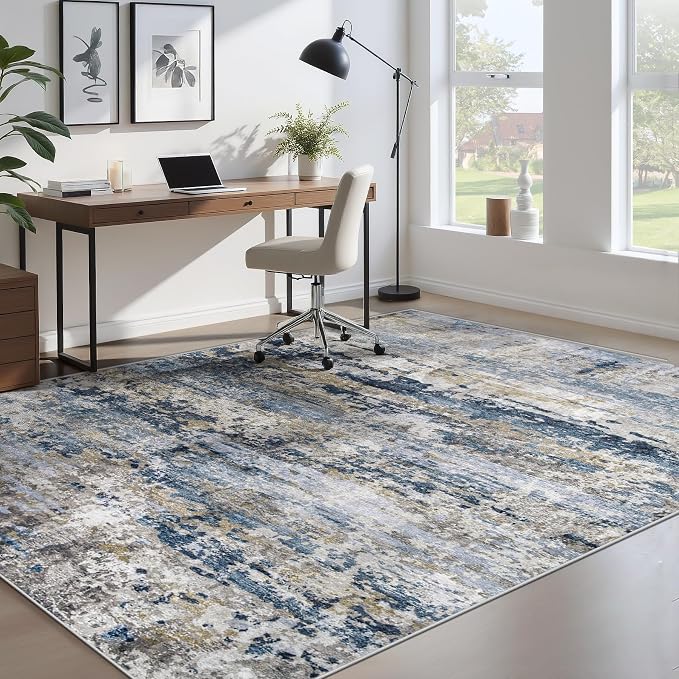 pmtsns Area Rugs 6x9 for Living Room: Washable Rug Modern Abstract Neutral Soft