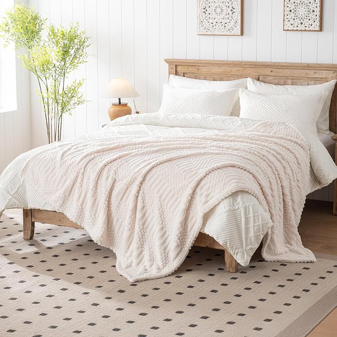 Beige Throw Blanket
