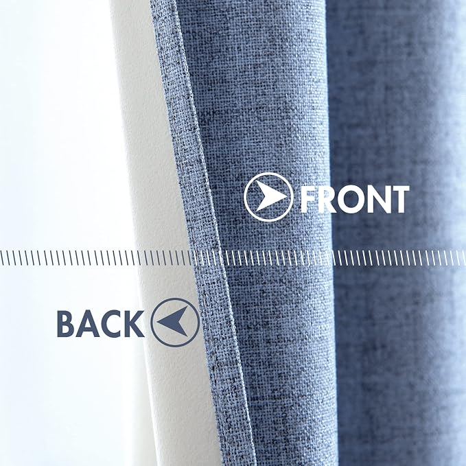 MIULEE 100% Blackout Linen Curtains