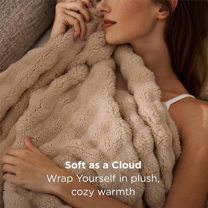 Bedsure 3D Fleece Bubble Blanket