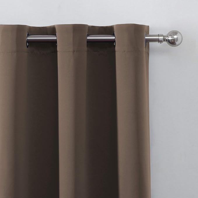 Chocolate Brown Thermal Blackout Curtains/42 x 72 Inch/Set of 2 Panels Room