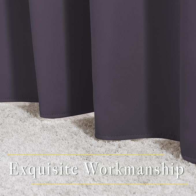 NICETOWN Greyish Purple Blackout Curtains 90 inches Long, Grommet Thermal