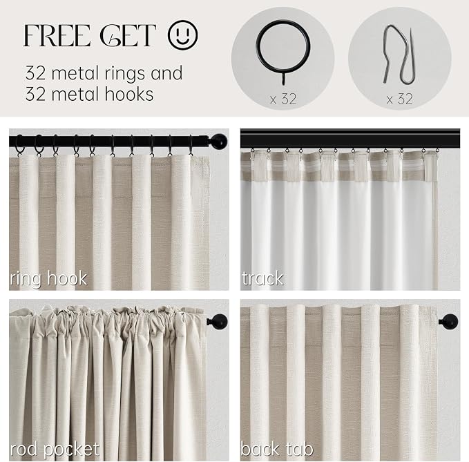 Topfinel Extra Wide 70 Inch Length Blackout Curtains 108 Inches Long 2 Panels