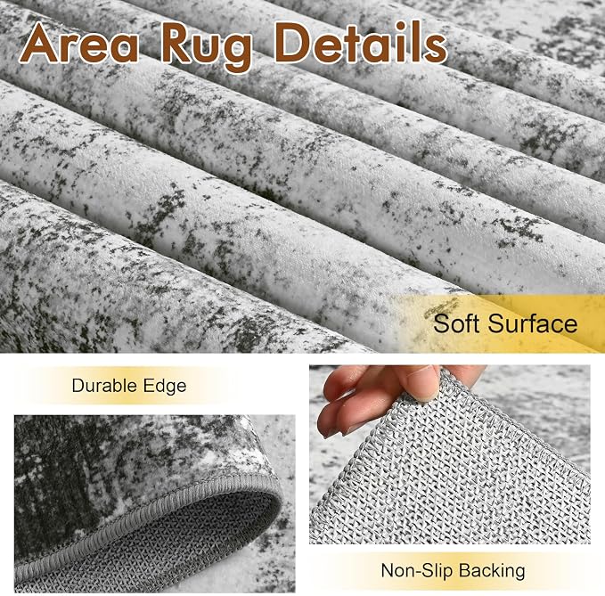 8x10 Ft Large Area Rugs for Living Room, Soft Non-Slip Washable Rugs Modern