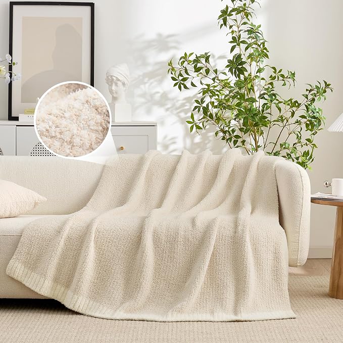 Snuggle Sac Ultra Soft Ivory Bedding Blanket Twin XL, Warm Fluffy Microfiber