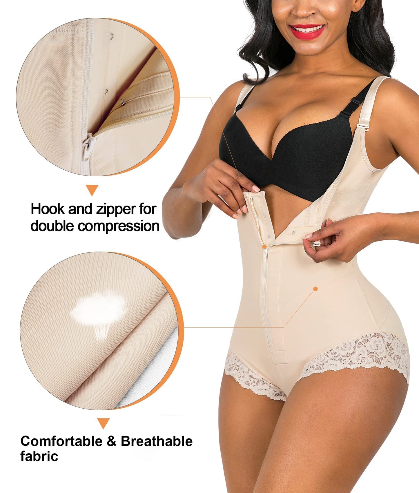 SHAPERX Women's Fajas Colombianas Shapewear Postpartum Tummy Control Body Shaper Girdles Compression Garment