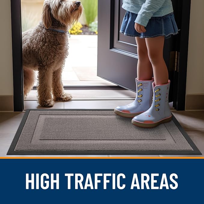 OLANLY Front Door Mat Outside 71x47, All-Season Heavy-Duty Rubber Doormat |