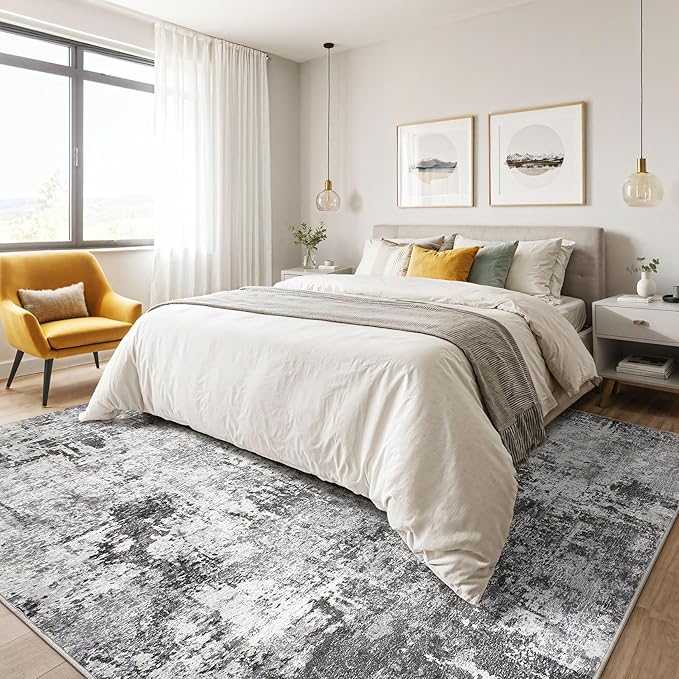 LOONGRUG 10x14 Area Rugs Washable Large Neutral Modern Living Room Rug |